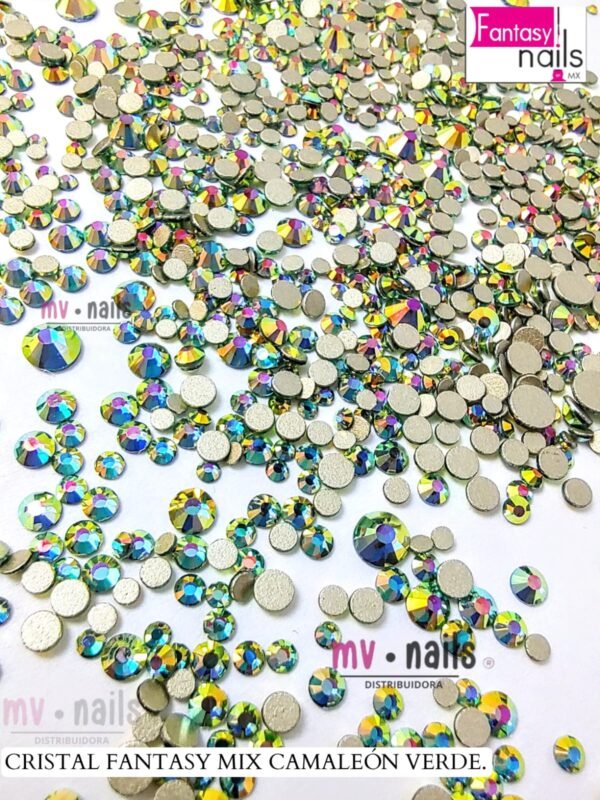 CRISTAL MIX CAMALEON VERDE FANTASY NAILS