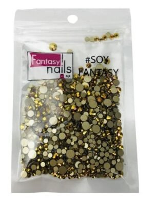CRISTALES DORAD0 FANTASY NAILS