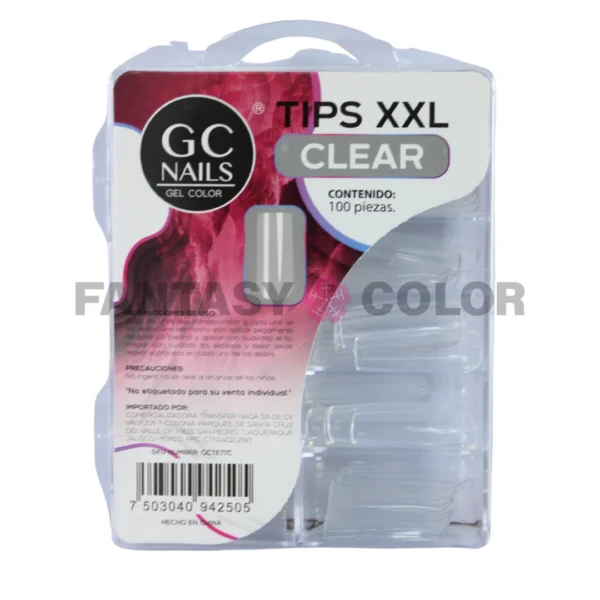 GC NAILS PRESS ON TIPS XXL 100PCS E77 CLEAR