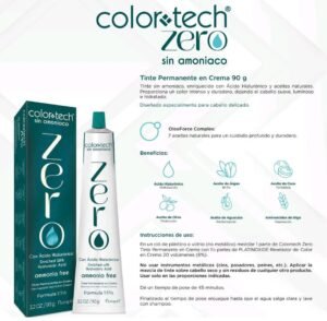 Tinte 7.44 Rubio Cobrizo Intenso Color Tech Zero sin amoniaco 90g con Peróxido 135 ml